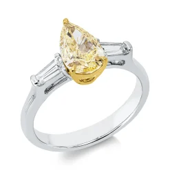 Ring aus 750 Gold gelb/weiß 3 Diamanten 1,38ct B:9,7mm
