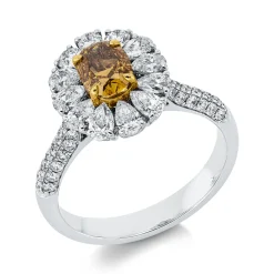 Ring aus 750 Gold gelb/weiß 54 Diamanten 1,87ct B:12,3mm 4er-Krappe