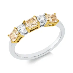 Ring aus 750 Gold gelb/weiß 5 Diamanten 1,24ct S:3,6mm