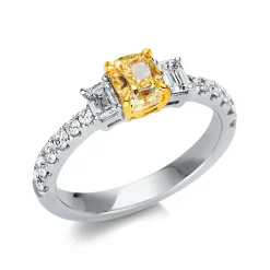 Ring aus 750 Gold gelb/weiß 15 Diamanten 1,74ct TW-SI B:5,7mm