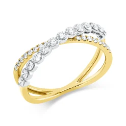 Ring aus 750 Gold gelb/weiß 29 Diamanten 0,49ct TW-SI B:5,8mm