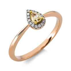 Ring aus 750 Gold gelb/weiß/rot 16 Diamanten 0,25ct B:7,2mm