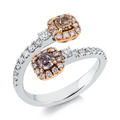 Ring aus 750 Gold gelb/weiß/rot 45 Diamanten 1,36ct B:12,5mm