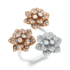 Ring aus 750 Gold gelb/weiß/rot 204 Diamanten 1,84ct TW-VSI/SI B:29mm