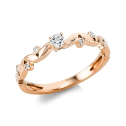 Ring aus 750 Gold Rotgold 7 Brillanten 0,15ct TW-SI B:2,9mm