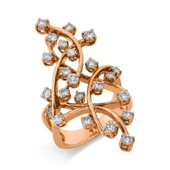 Ring aus 750 Gold Rotgold 23 Brillanten 1,37ct TW-SI B:44,9mm