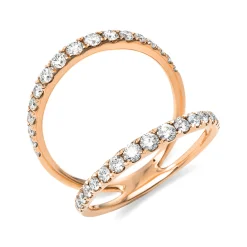 Ring aus 750 Gold Rotgold 34 Brillanten 0,84ct TW-SI B:19,3mm