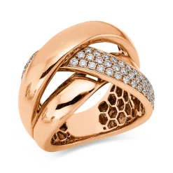 Ring aus 750 Gold Rotgold 68 Brillanten 0,71ct TW-SI B:15,1mm