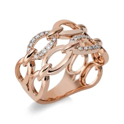 Ring aus 750 Gold Rotgold 36 Brillanten 0,22ct TW-SI B:11,5mm