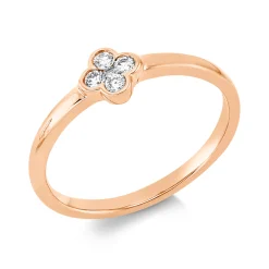 Ring aus 750 Gold Rotgold 5 Brillanten 0,1ct TW-SI B:5,3mm