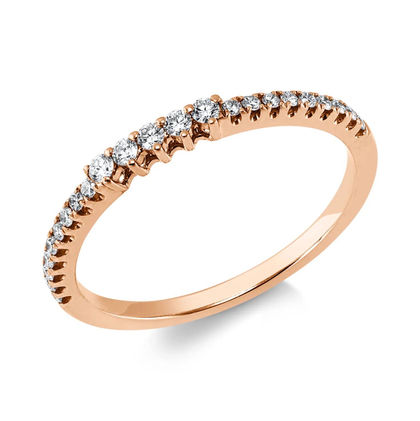 Ring aus 750 Gold Rotgold 23 Brillanten 0,17ct TW-VSI/SI B:2mm