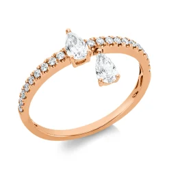 Ring aus 750 Gold Rotgold 22 Diamanten 0,54ct B:9,5mm