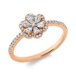 Ring aus 750 Gold Rotgold 55 Diamanten 0,43ct TW-SI B:9,2mm
