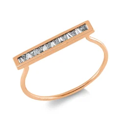 Ring aus 585 Gold Rotgold 17 Diamanten Trapez-Schliff 0,17ct I-SI B:2,9mm