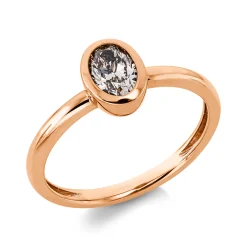 Ring aus 585 Gold Rotgold Diamant Oval-Schliff 0,62ct braun B:7,6mm Zarge