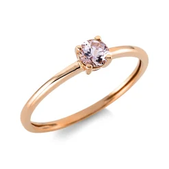 Ring aus 750 Gold Rotgold Morganit 0,25ct rosa B:4mm 4er-Krappe