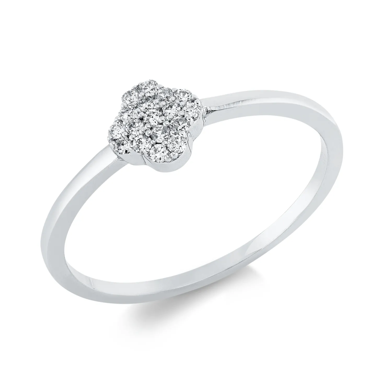Ring aus 750 Gold Weißgold 17 Brillanten 0,1ct F-SI B:5,5mm