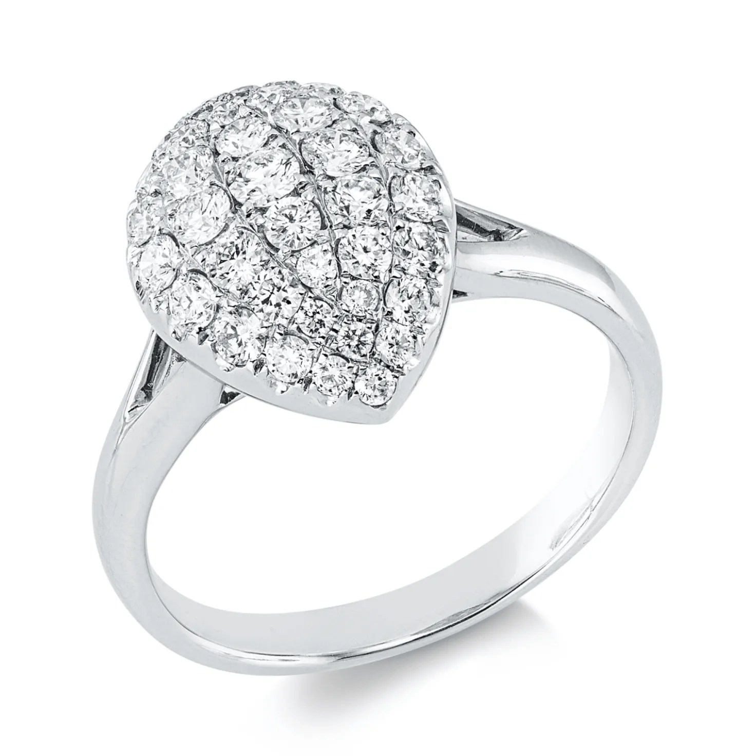 Ring aus 750 Gold Weißgold 41 Brillanten 0,84ct F-VSI B:14,2mm