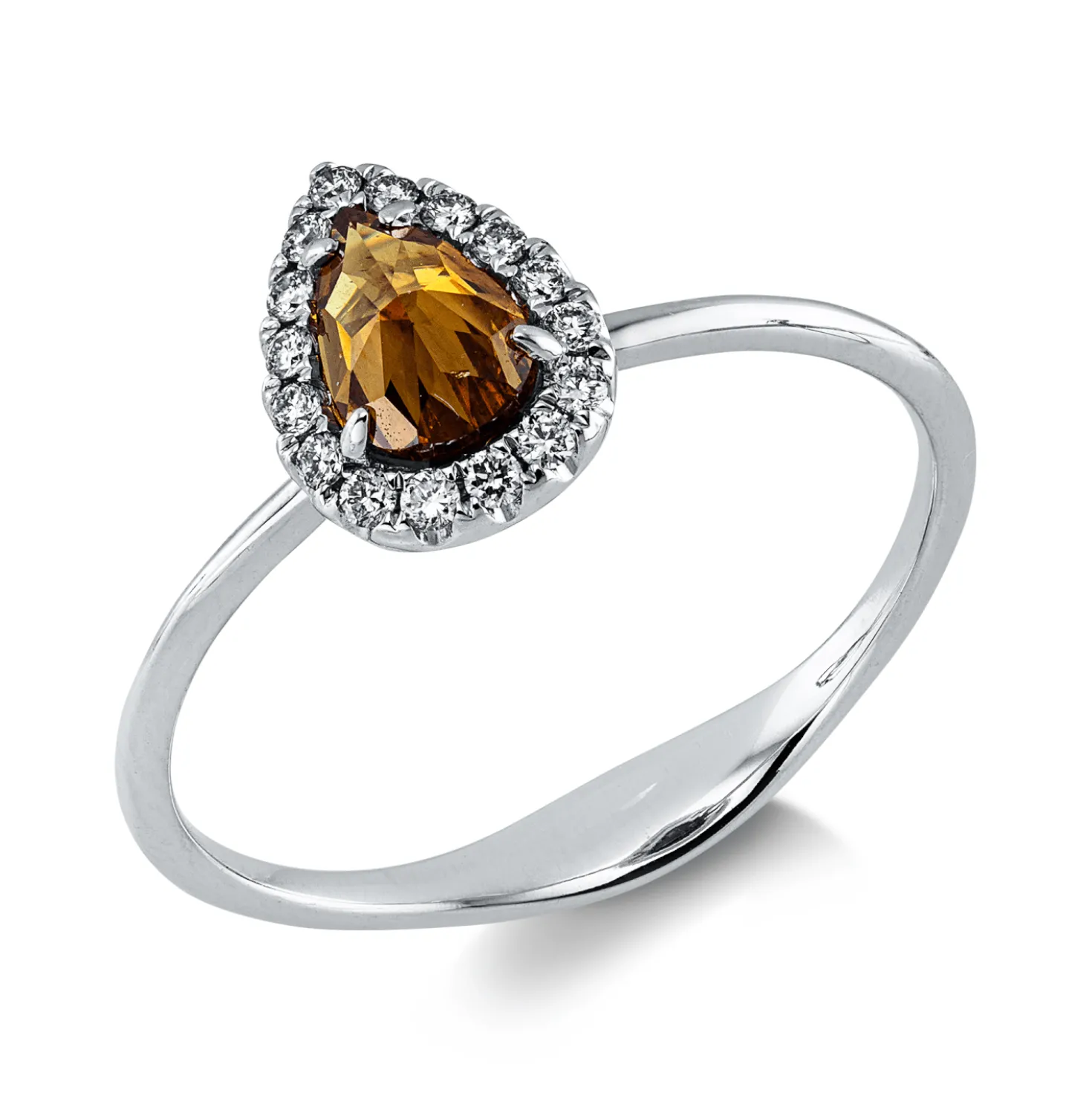 Ring aus 750 Gold Weißgold 16 Brillanten 0,11ct I-SI/PI B:9,2mm