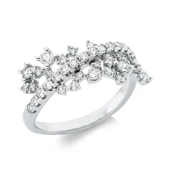 Ring aus 750 Gold Weißgold 38 Brillanten 0,69ct TW B:13,1mm