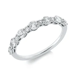 Ring aus 750 Gold Weißgold 13 Brillanten 0,71ct TW-PI B:3,1mm
