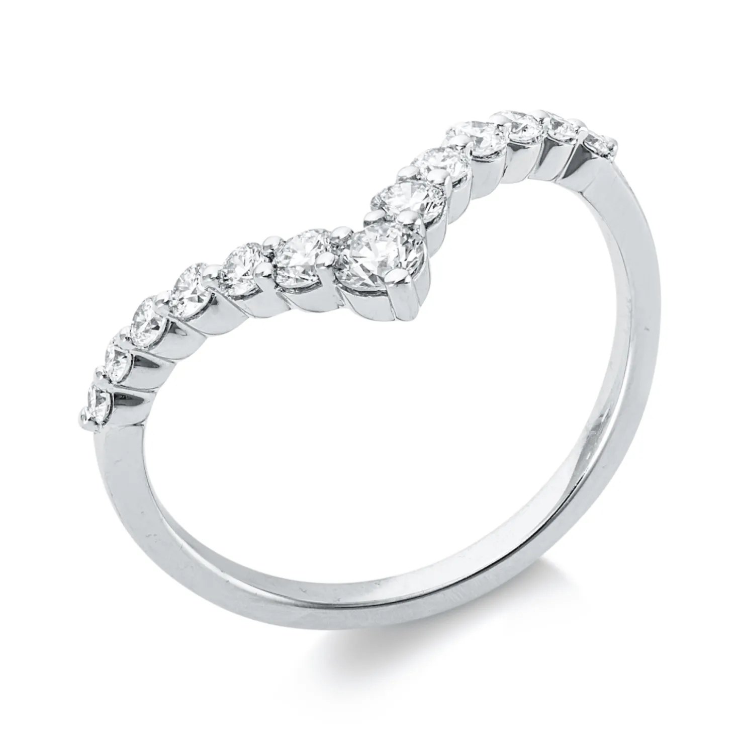 Ring aus 750 Gold Weißgold 13 Brillanten 0,42ct TW-PI B:8,9mm