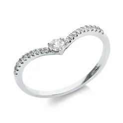 Ring aus 750 Gold Weißgold 21 Brillanten 0,18ct TW-PI B:6,1mm