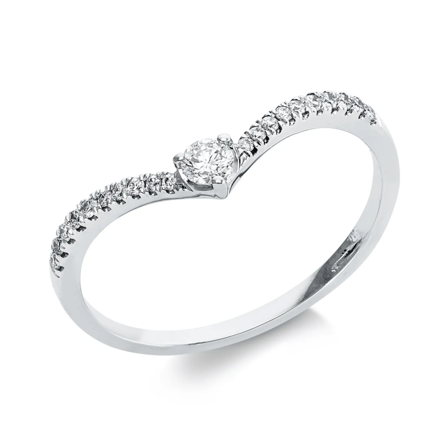 Ring aus 750 Gold Weißgold 21 Brillanten 0,18ct TW-PI B:6,1mm