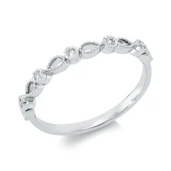 Ring aus 750 Gold Weißgold 5 Brillanten 0,05ct TW-SI B:2,2mm