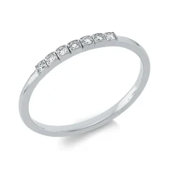 Ring aus 750 Gold Weißgold 7 Brillanten 0,08ct TW-SI B:1,5mm