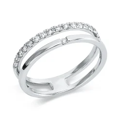 Ring aus 750 Gold Weißgold 18 Brillanten 0,29ct TW-SI B:4,8mm