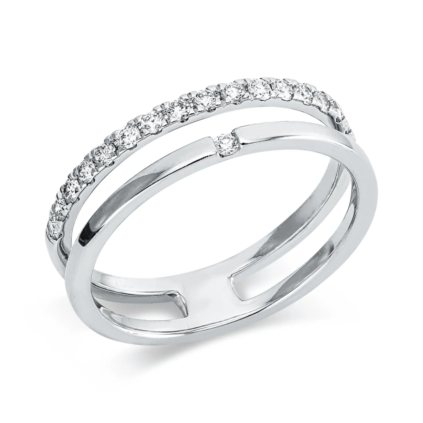 Ring aus 750 Gold Weißgold 18 Brillanten 0,29ct TW-SI B:4,8mm