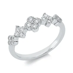 Ring aus 750 Gold Weißgold 20 Brillanten 0,31ct TW-SI B:5,4mm