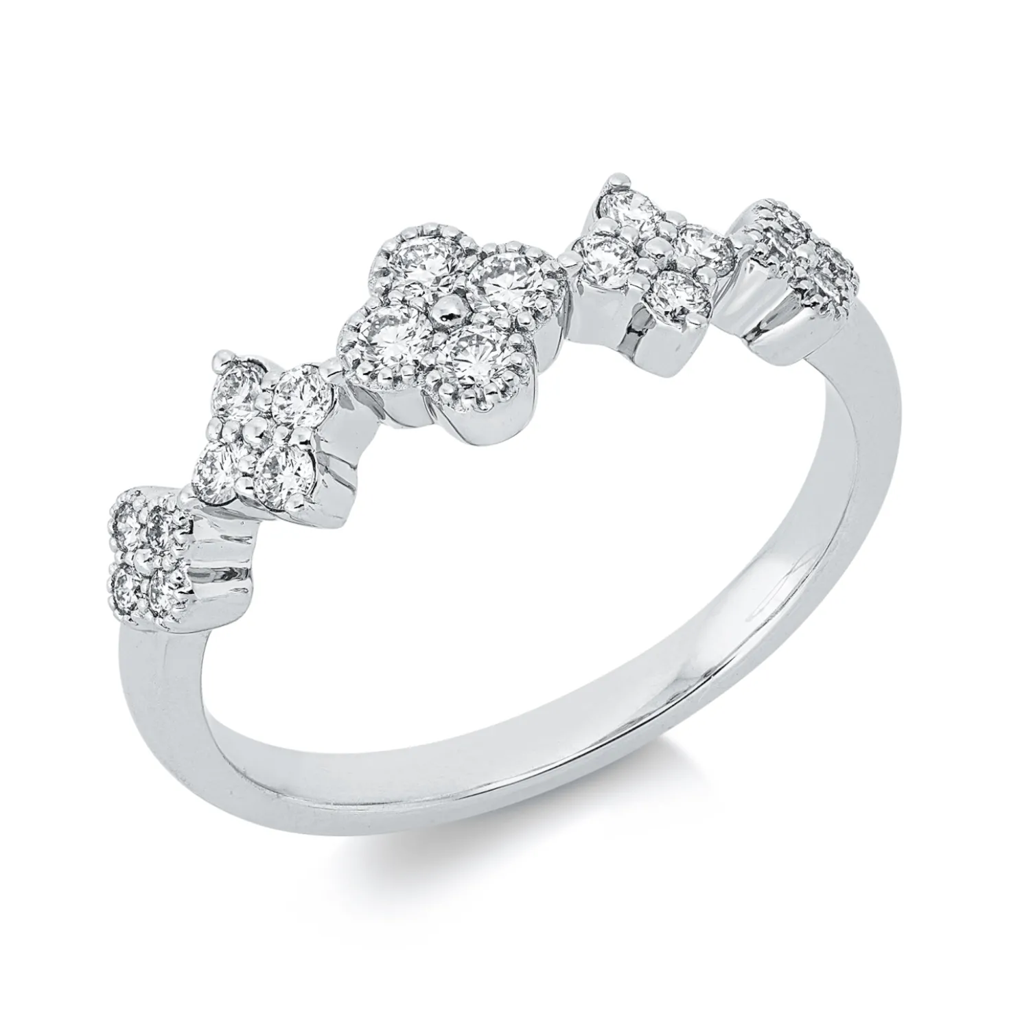 Ring aus 750 Gold Weißgold 20 Brillanten 0,31ct TW-SI B:5,4mm