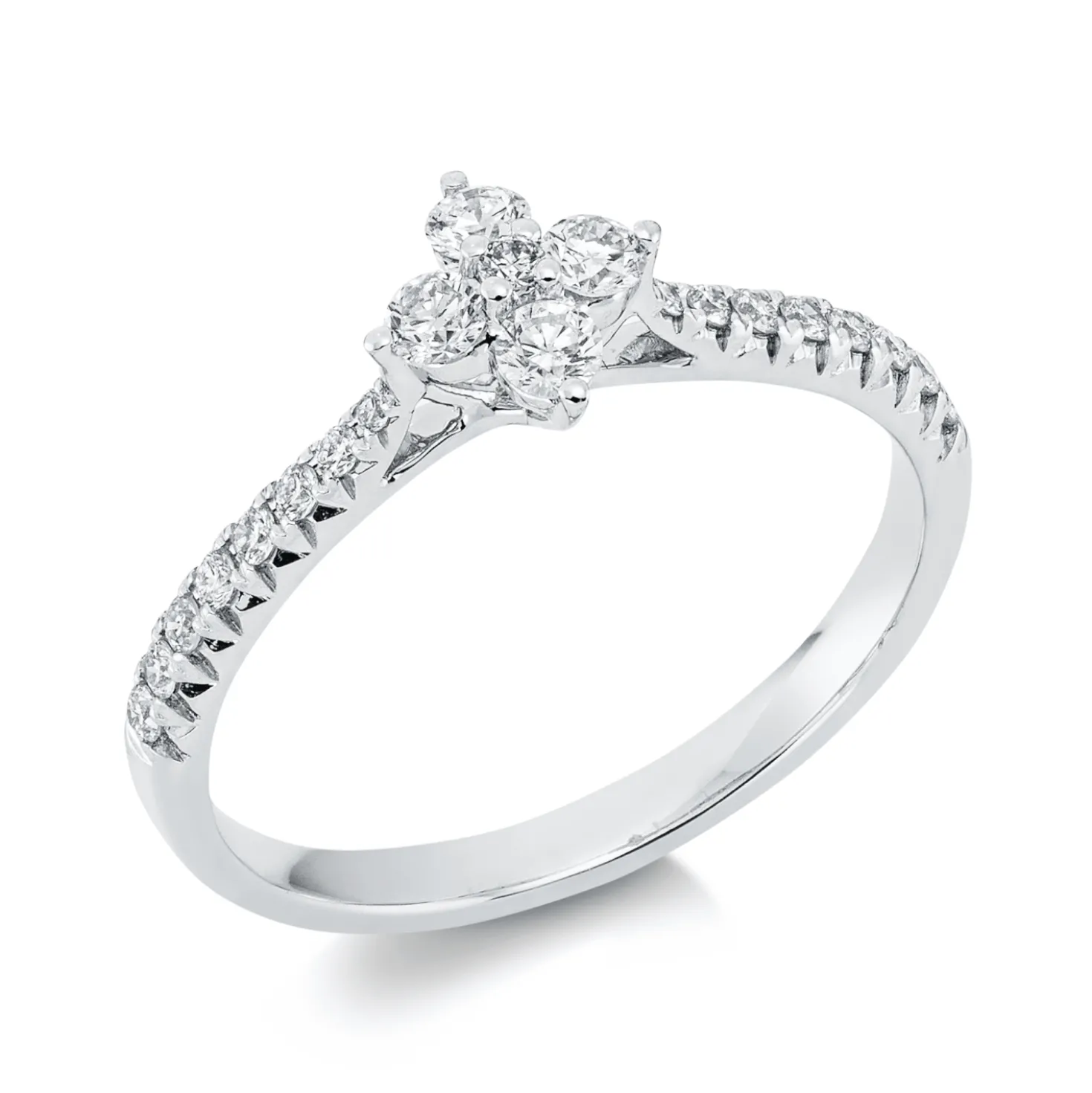 Ring aus 750 Gold Weißgold 21 Brillanten 0,33ct TW-SI B:6,6mm