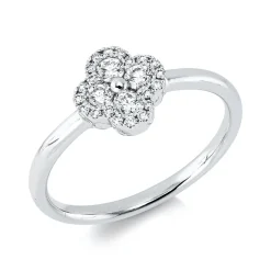 Ring aus 750 Gold Weißgold 24 Brillanten 0,25ct TW-SI B:8mm