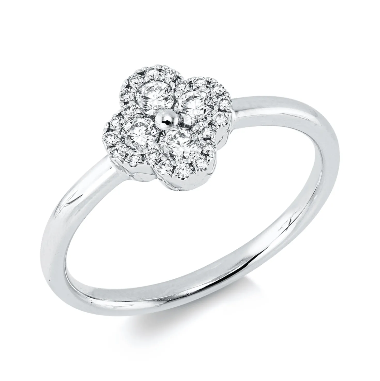 Ring aus 750 Gold Weißgold 24 Brillanten 0,25ct TW-SI B:8mm
