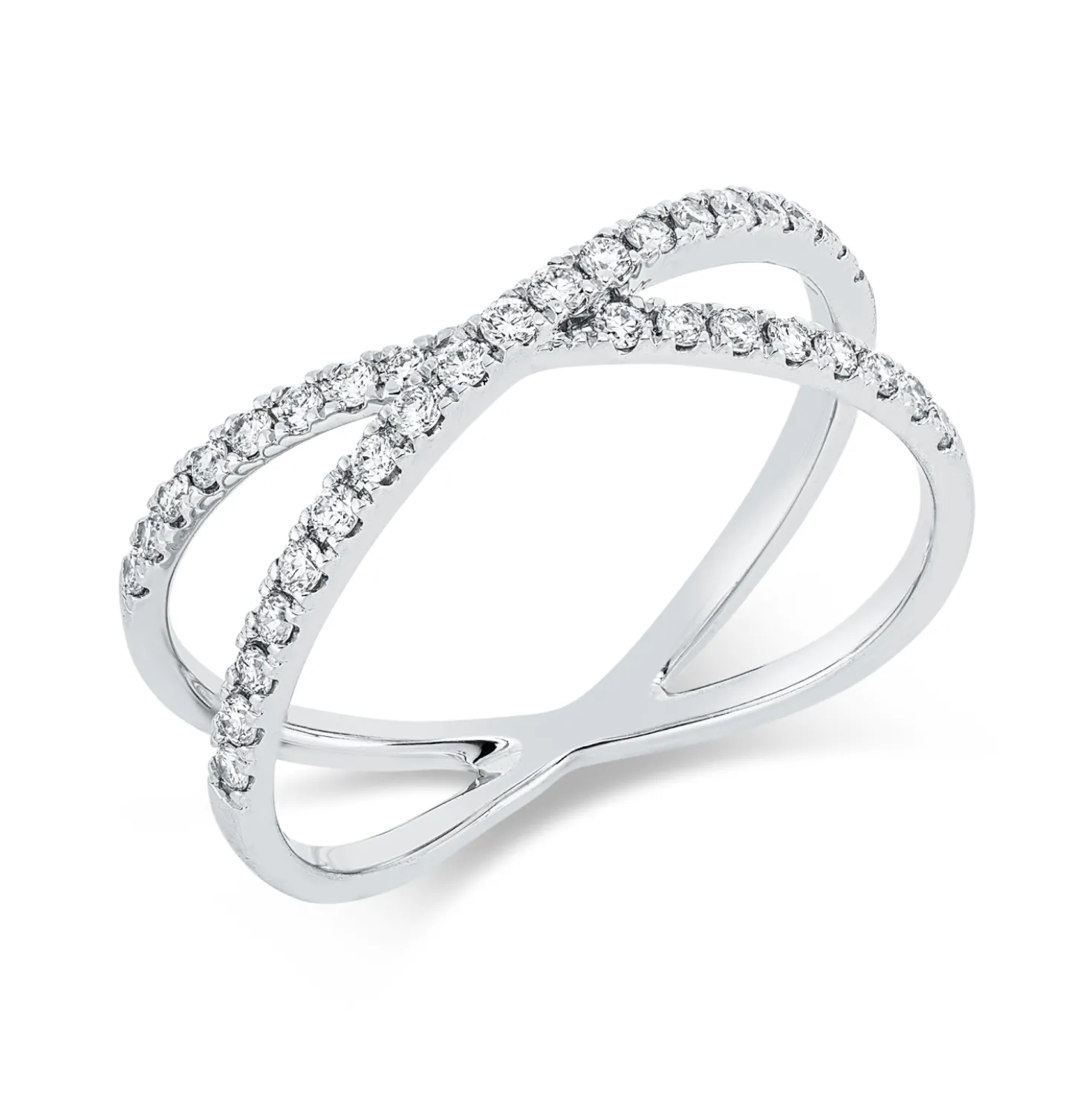 Ring aus 750 Gold Weißgold 35 Brillanten 0,32ct TW-SI B:6,9mm