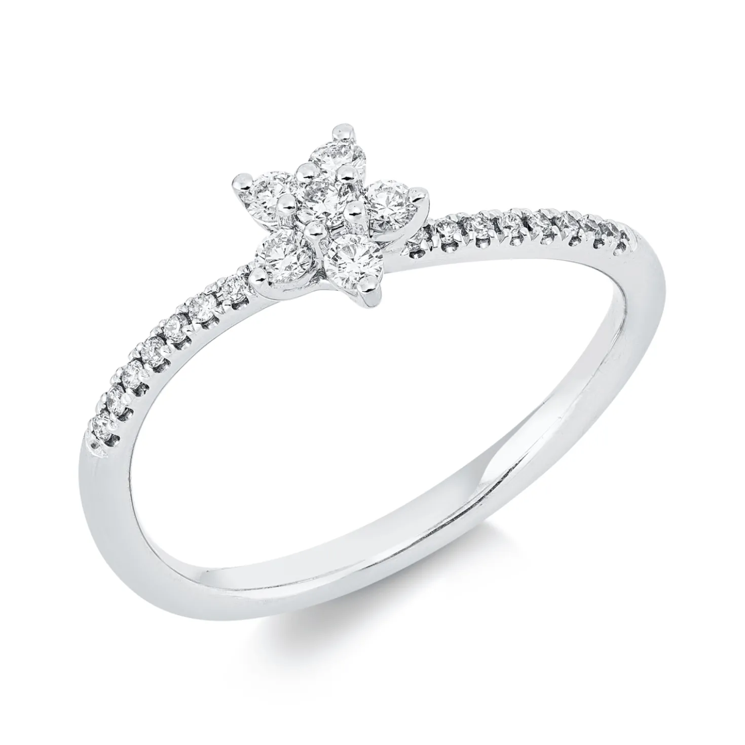 Ring aus 750 Gold Weißgold 22 Brillanten 0,2ct TW-SI B:5,8mm