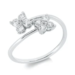 Ring aus 750 Gold Weißgold 10 Brillanten 0,42ct TW-SI B:9mm