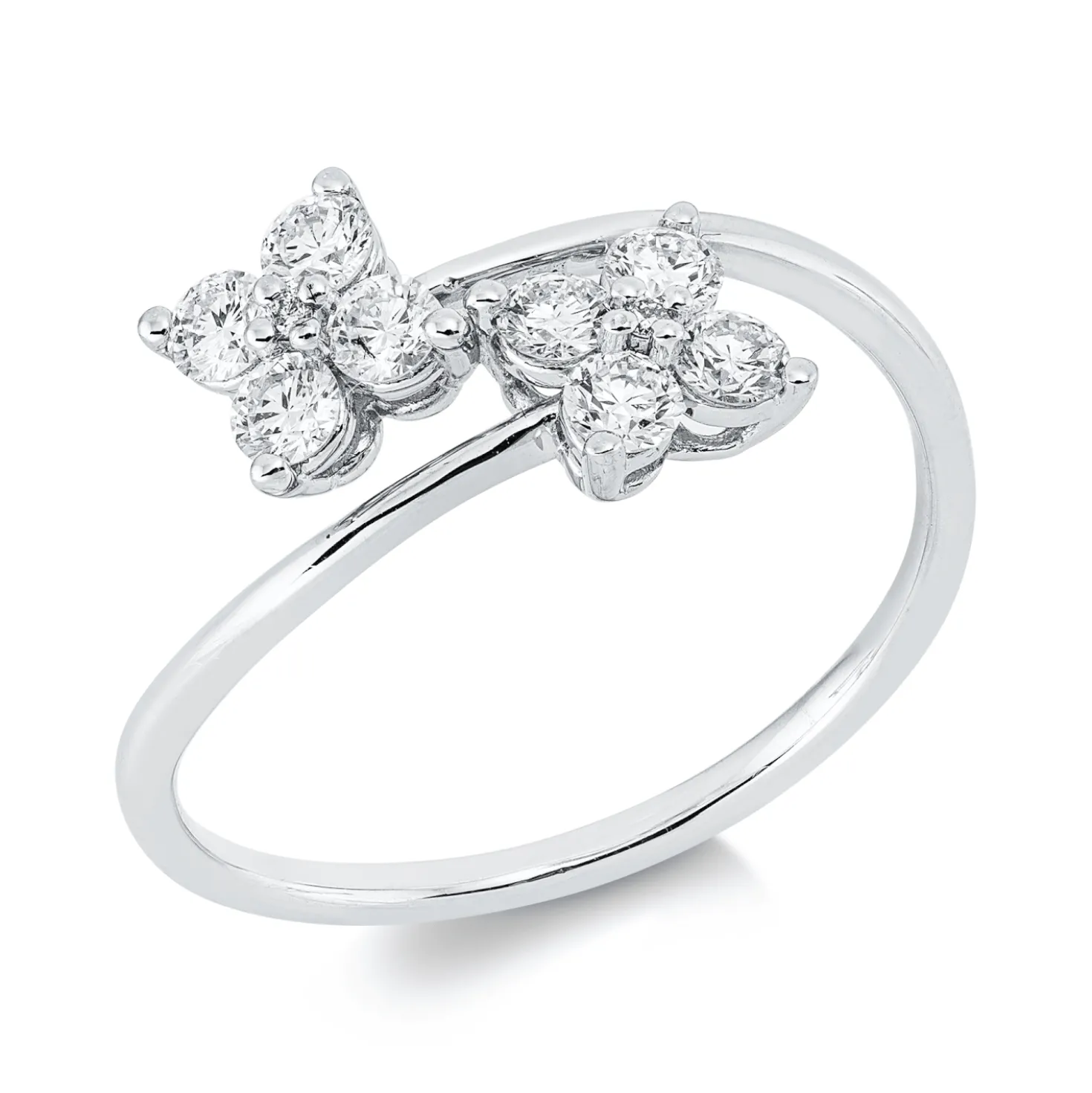 Ring aus 750 Gold Weißgold 10 Brillanten 0,42ct TW-SI B:9mm