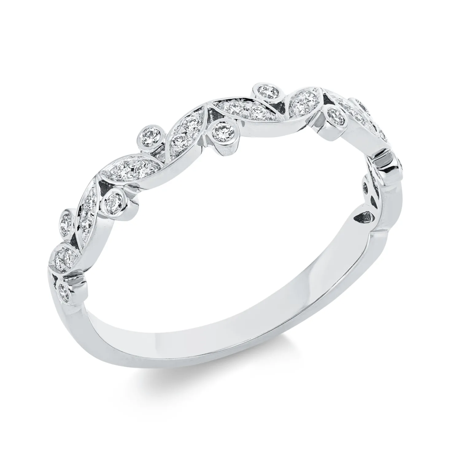 Ring aus 750 Gold Weißgold 28 Brillanten 0,15ct TW-SI B:3,1mm