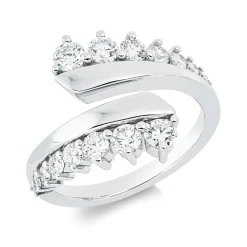 Ring aus 750 Gold Weißgold 16 Brillanten 0,97ct TW-SI B:14,4mm