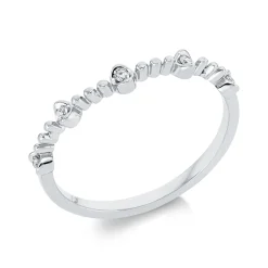 Ring aus 750 Gold Weißgold 5 Brillanten 0,06ct TW-SI B:2,6mm