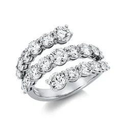 Ring aus 750 Gold Weißgold 21 Brillanten 3,23ct TW-SI B:22,3mm