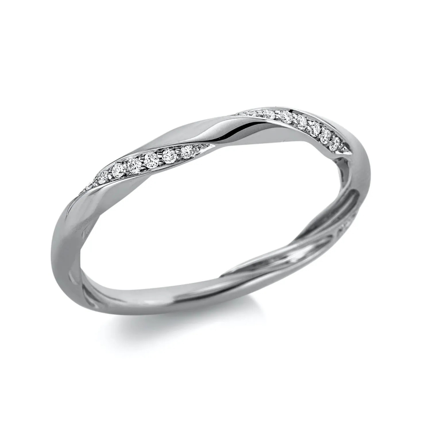 Ring aus 750 Gold Weißgold 27 Brillanten 0,1ct TW-SI B:1,9mm