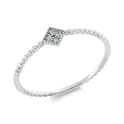 Ring aus 750 Gold Weißgold 4 Brillanten 0,02ct TW-SI B:4,5mm
