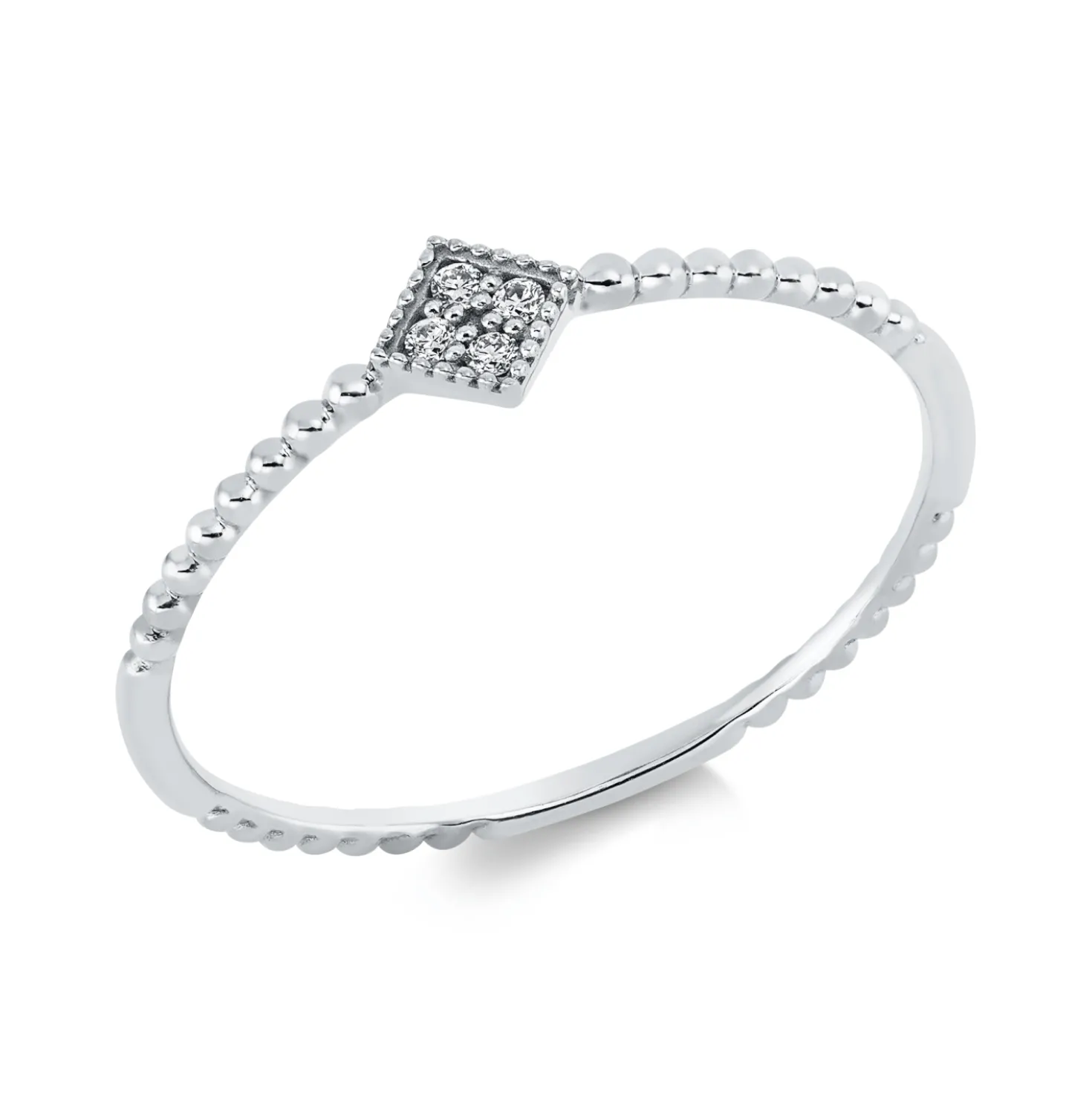 Ring aus 750 Gold Weißgold 4 Brillanten 0,02ct TW-SI B:4,5mm