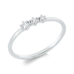 Ring aus 750 Gold Weißgold 3 Brillanten 0,1ct TW-SI B:3,3mm