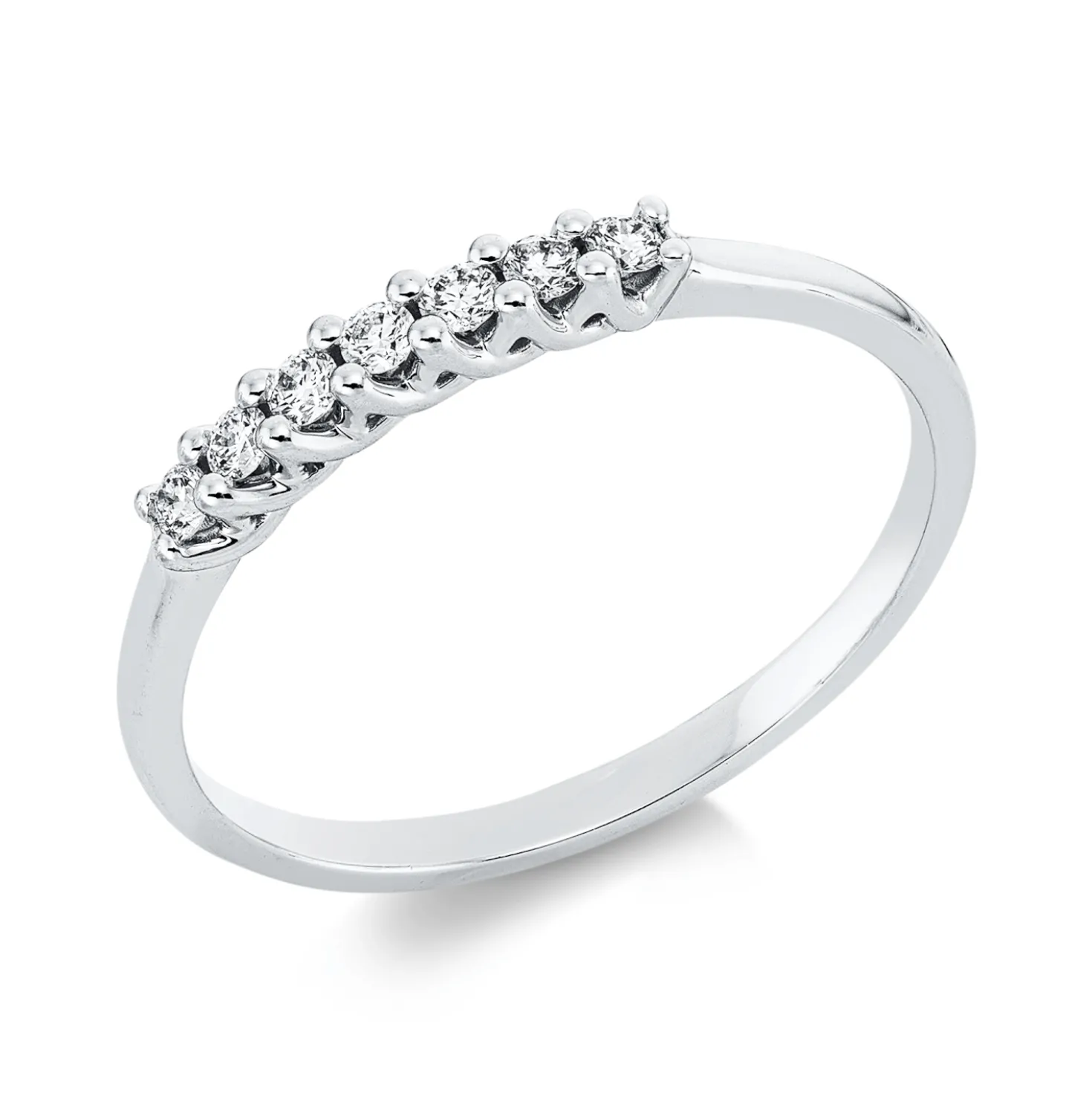 Ring aus 750 Gold Weißgold 7 Brillanten 0,13ct TW-SI B:2,3mm